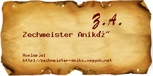 Zechmeister Anikó névjegykártya